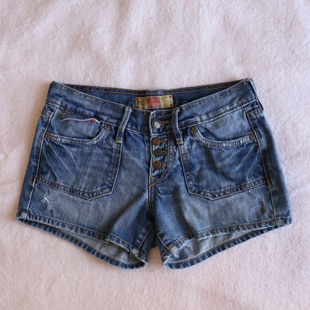 OLD NAVY VINTAGE DENIM SHORTS BUTTON FLY - SIZE 1